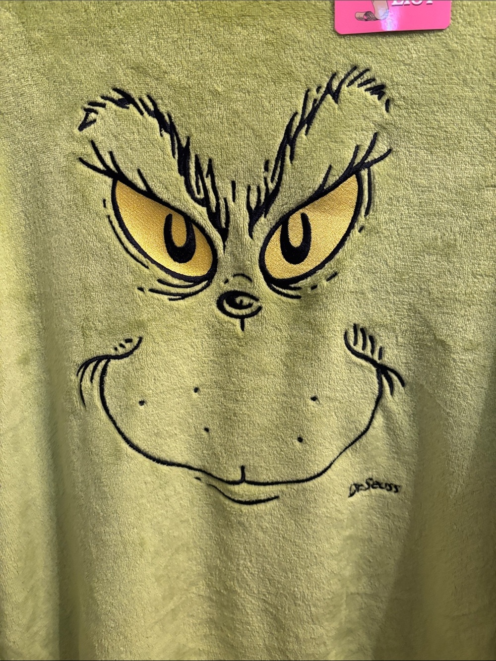 Dr. Seuss Grinch Green Cozy Fleece Sweater - Picture 3 of 10